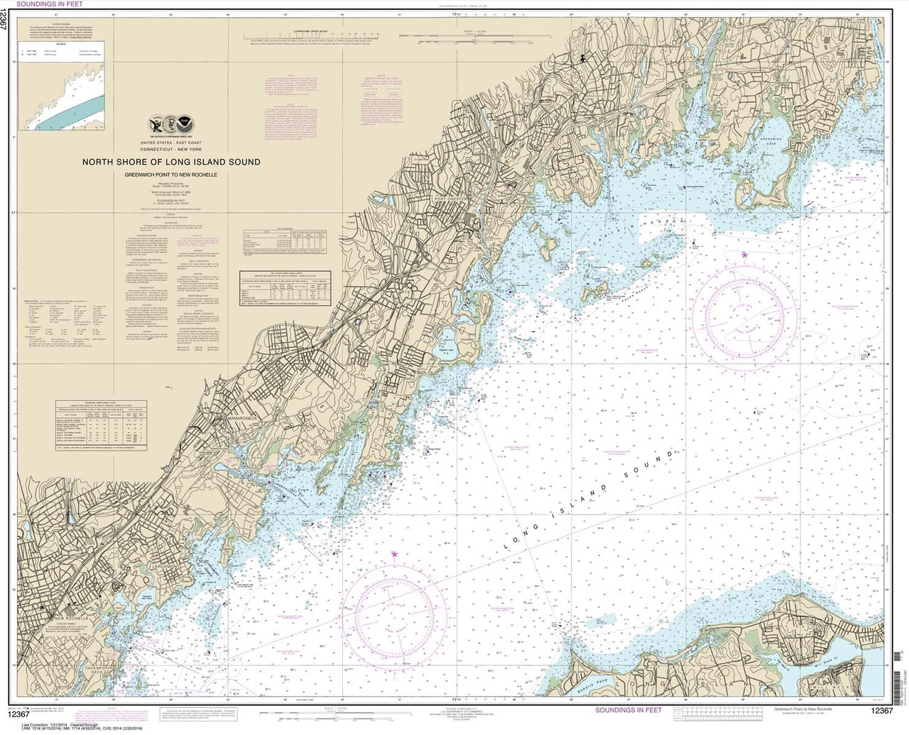 NOAA Chart 12367: North Shore of Long Island Sound Greenwich Point to New Rochelle