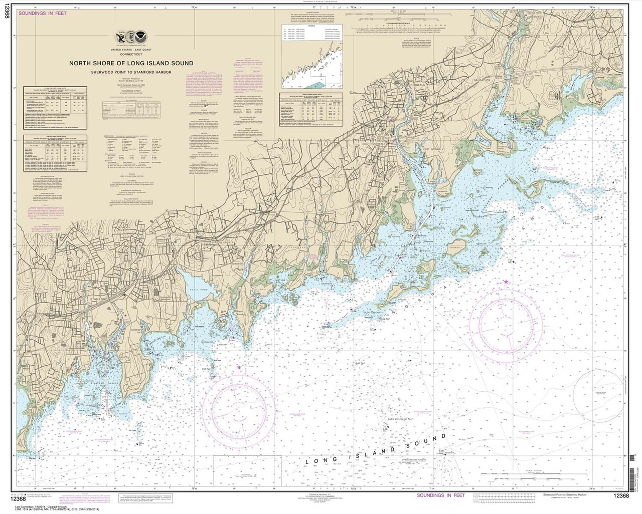 NOAA Chart 12368: North Shore of Long Island Sound Sherwood Point to Stamford Harbor