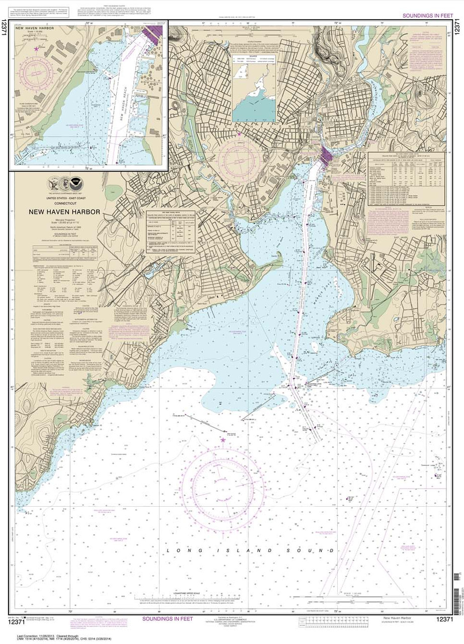NOAA Chart 12371: New Haven Harbor;New Haven Harbor (Inset)