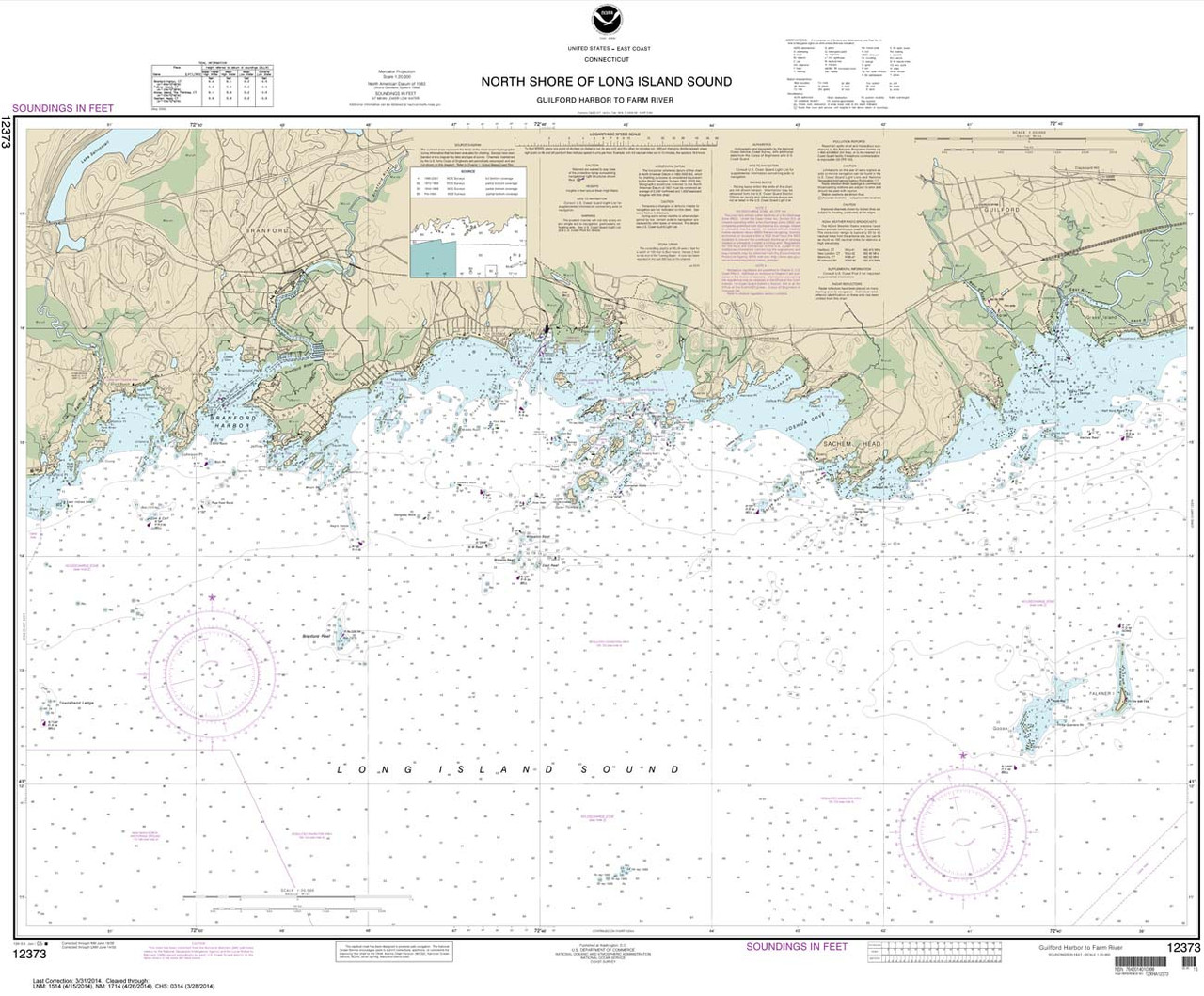 NOAA Chart 12373: North Shore of Long Island Sound Guilford Harbor to Farm River