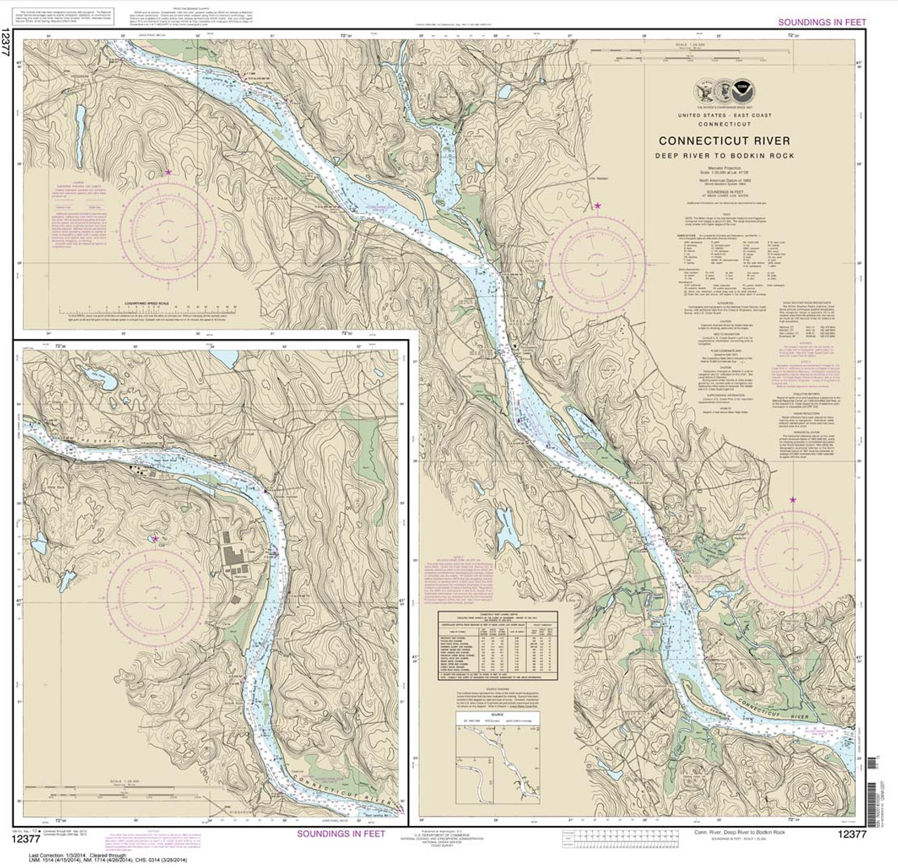 NOAA Chart 12377: Connecticut River Deep River to Bodkin Rock