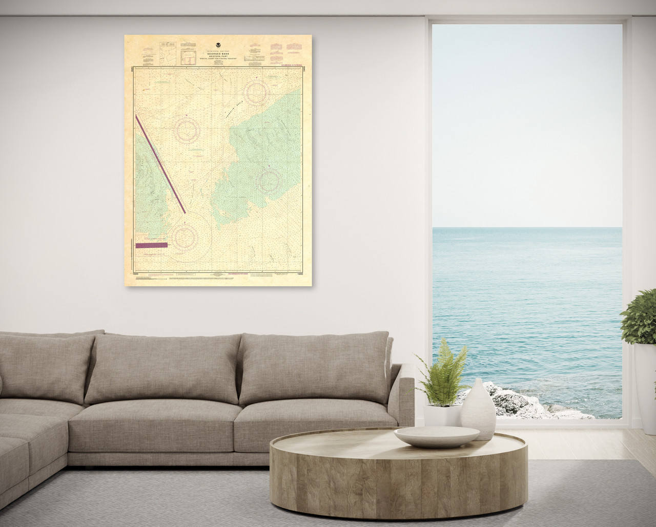 ANTIQUED NOAA Chart 13203: Georges Bank Western Part ANTIQUED NOAA Chart 13203: Georges Bank Western Part