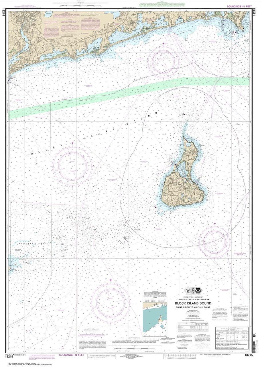 NOAA Chart 13215: Block Island Sound Point Judith to Montauk Point