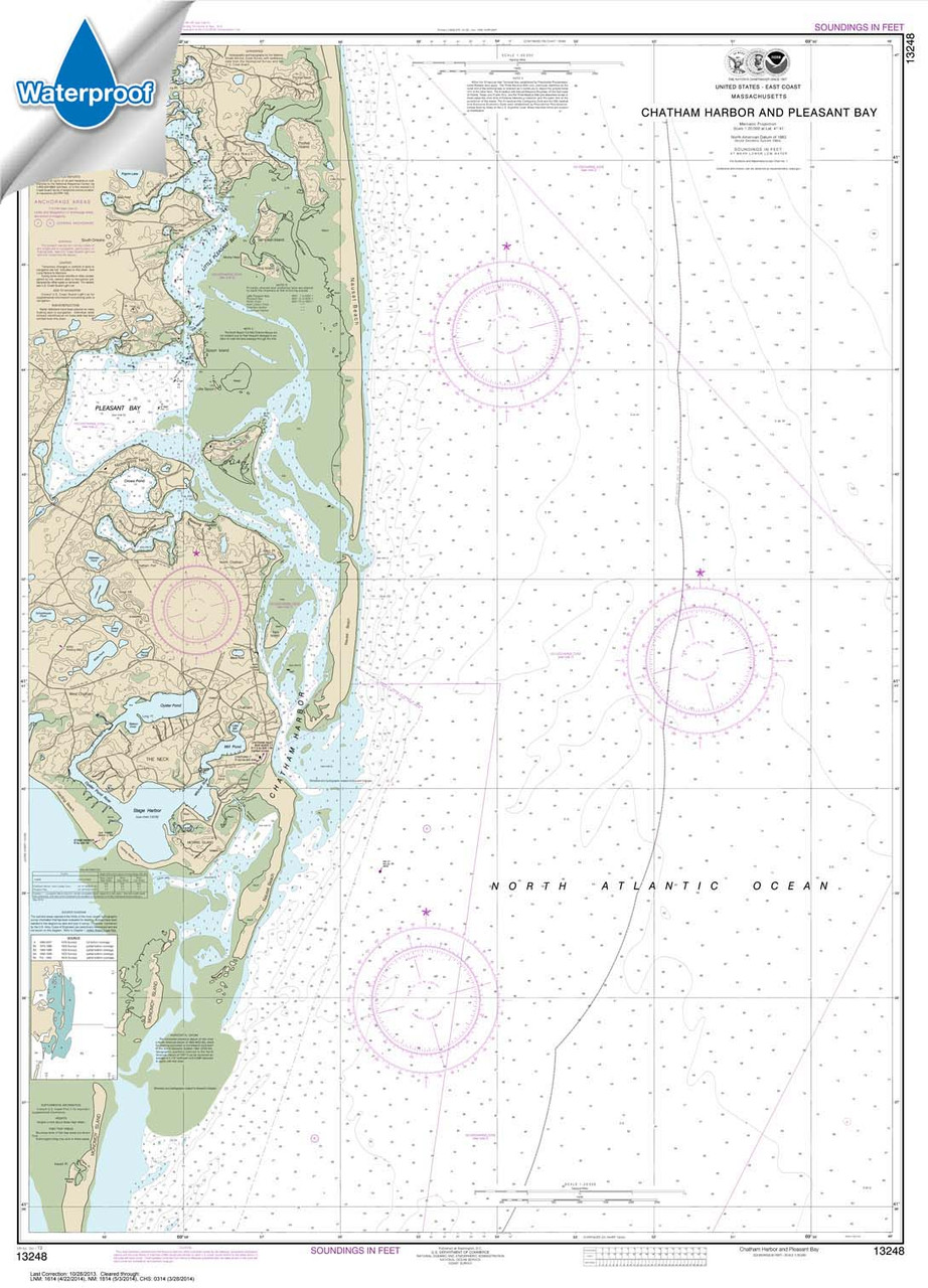 Waterproof NOAA Chart 13248: Chatham Harbor and Pleasant Bay