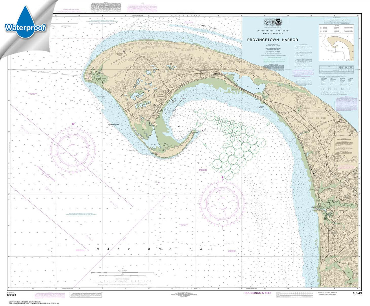 Waterproof NOAA Chart 13249: Provincetown Harbor Waterproof NOAA Chart 13249: Provincetown Harbor