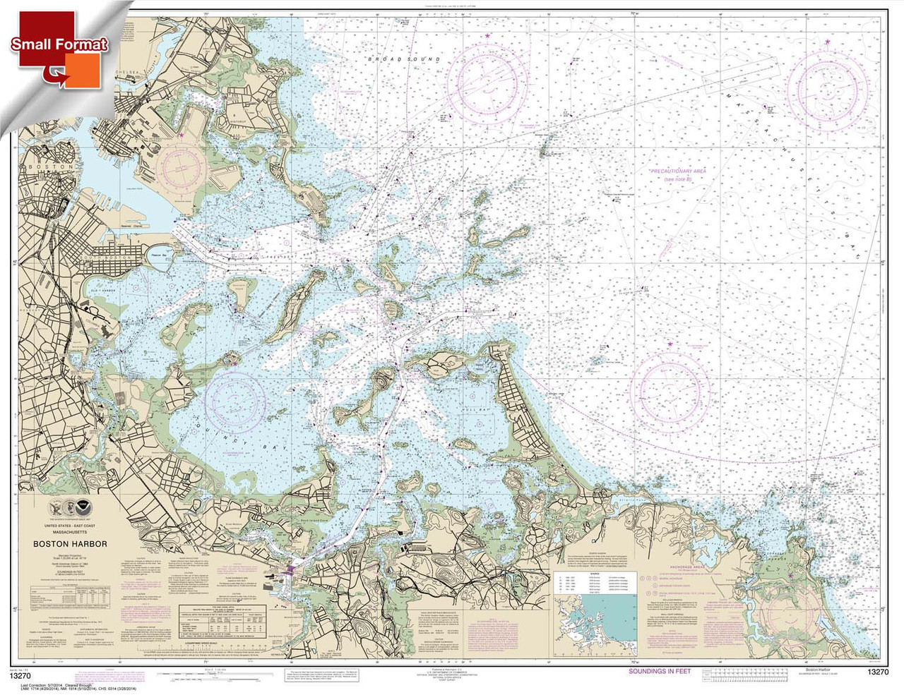 Small Format NOAA Chart 13270: Boston Harbor