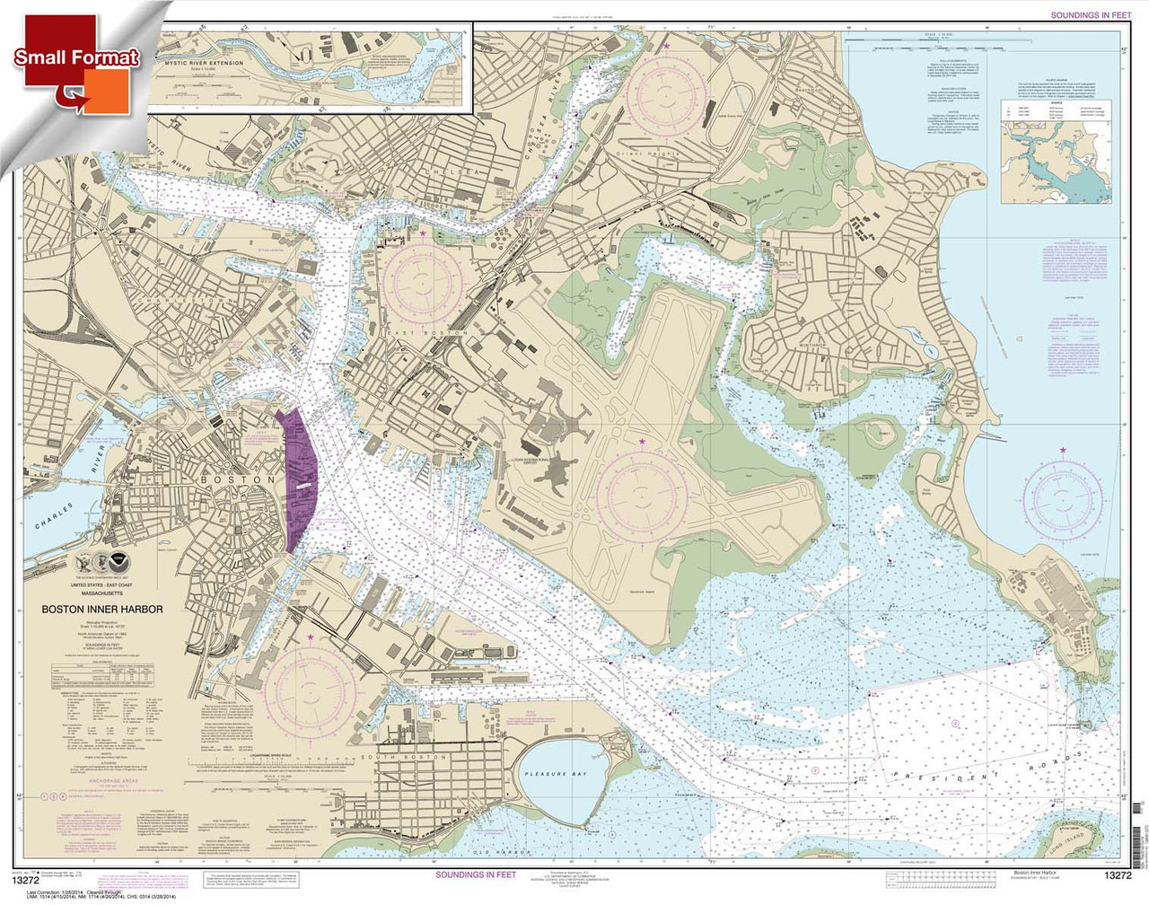 Small Format NOAA Chart 13272: Boston Inner Harbor