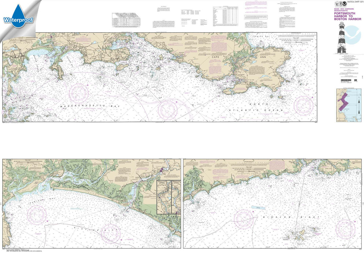 Waterproof NOAA Chart 13274: Portsmouth Harbor to Boston Harbor; Merrimack River Extension Waterproof NOAA Chart 13274: Portsmouth Harbor to Boston Harbor; Merrimack River Extension