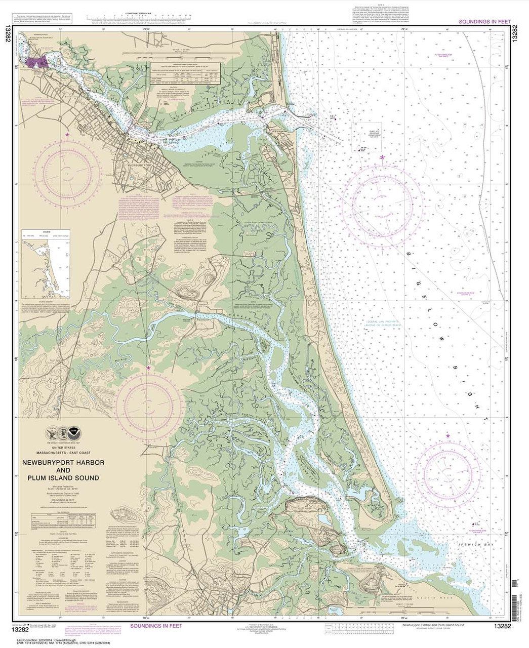 NOAA Chart 13282: Newburyport Harbor and Plum Island Sound