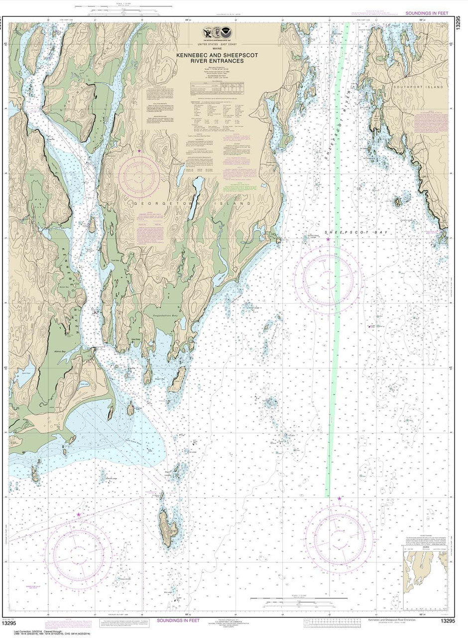 NOAA Chart 13295: Kennebec and Sheepscot River Entrances