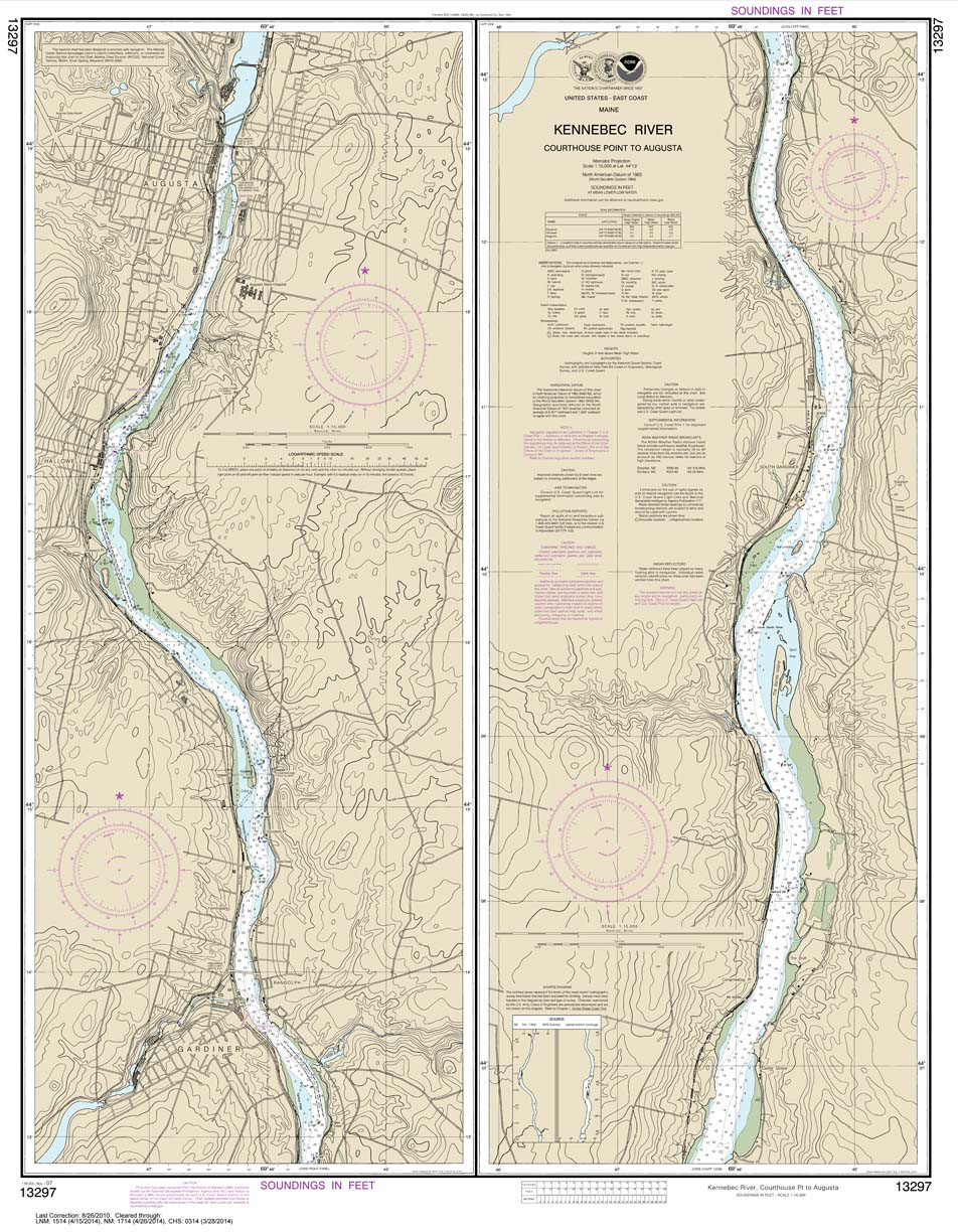 NOAA Chart 13297: Kennebec River Courthouse Point to Augusta