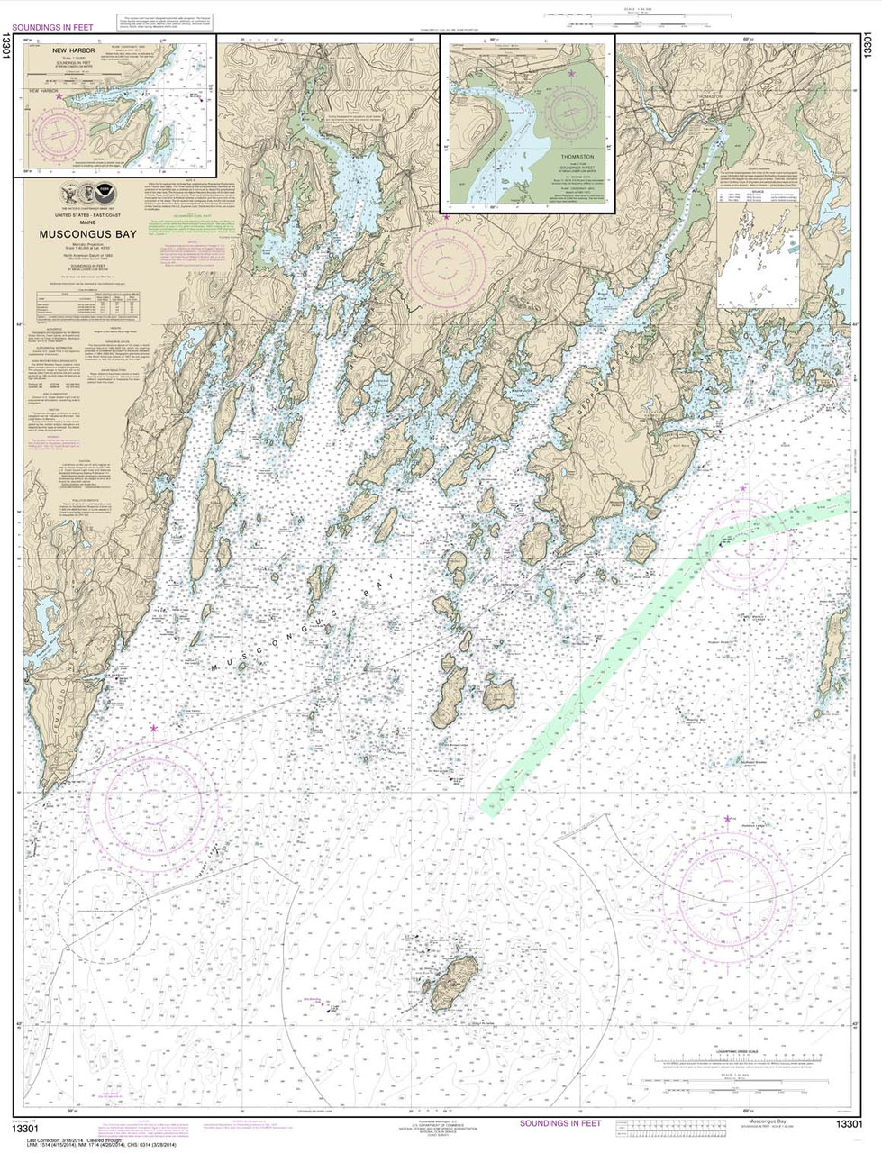 NOAA Chart 13301: Muscongus Bay;New Harbor;Thomaston