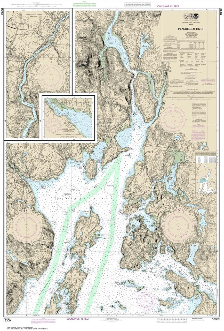 NOAA Chart 13309: Penobscot River;Belfast Harbor