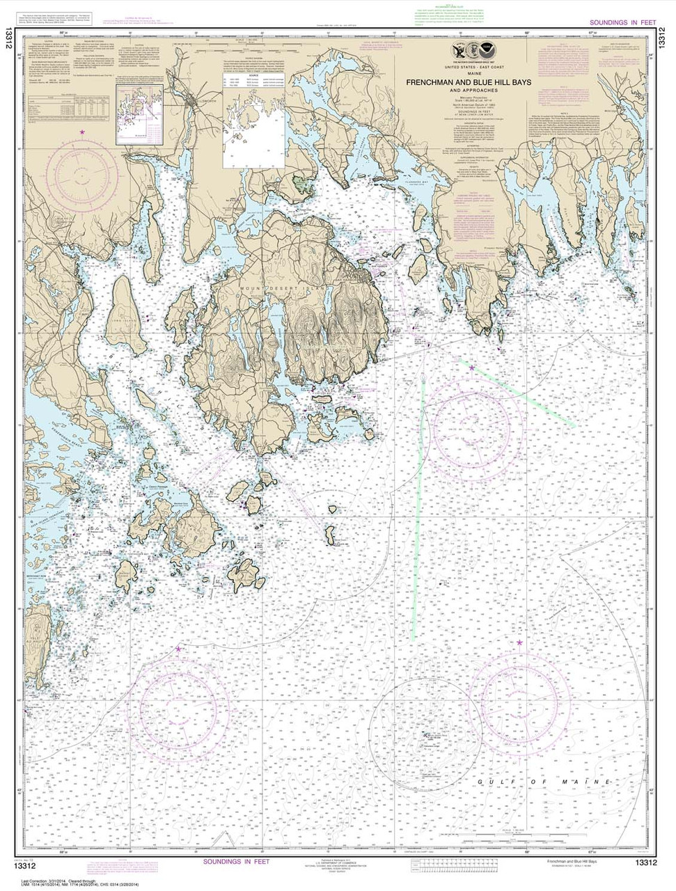 NOAA Chart 13312: Frenchman and Blue Hill Bays and Approaches