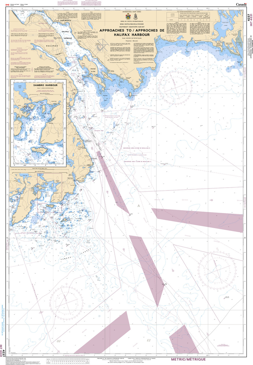 CHS Chart 4237: Approaches to/Approches au Halifax Harbour