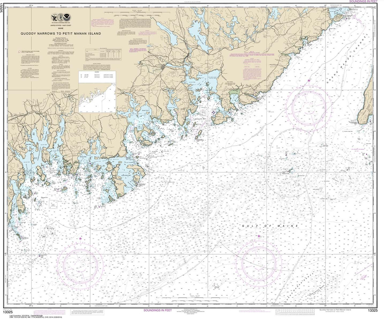 NOAA Chart 13325: Quoddy Narrows to Petit Manan lsland