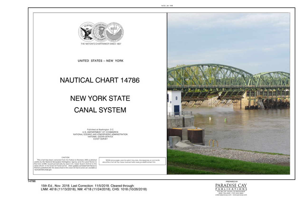 NOAA Chart 14786: NEW YORK STATE BARGE CANAL SYSTEM (70 page Booklet)