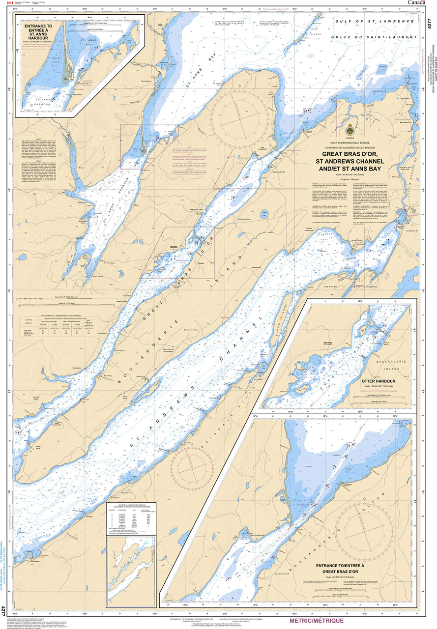 CHS Chart 4277: Great Bras D'Or, St. Andrews Channel and/et St. Anns Bay