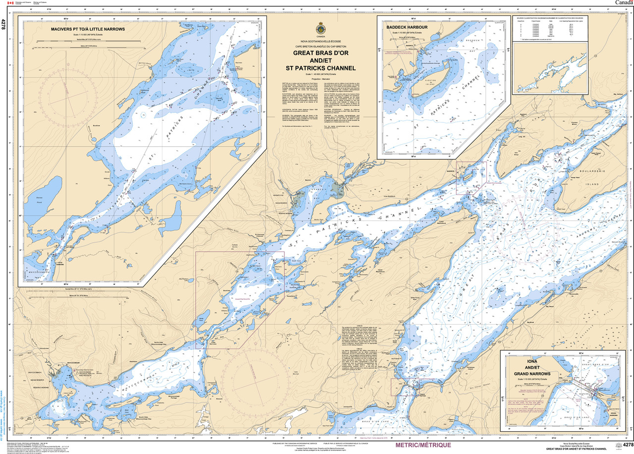 CHS Chart 4278: Great Bras D'Or and/et St. Patricks Channel