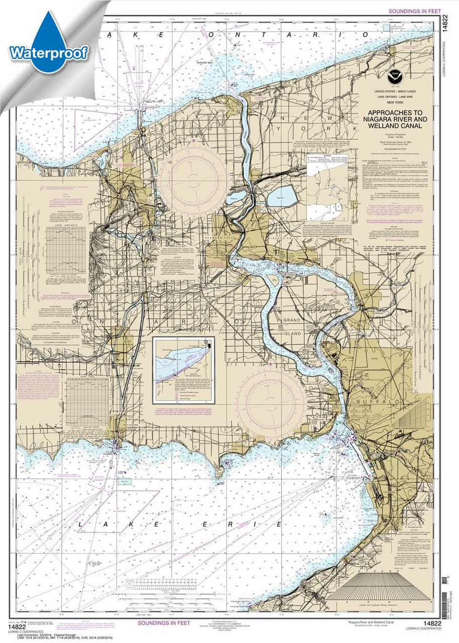 Waterproof NOAA Chart 14822: Approaches to Niagara River and Welland Canal Waterproof NOAA Chart 14822: Approaches to Niagara River and Welland Canal