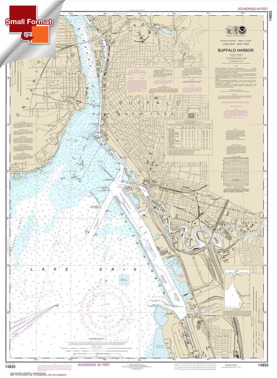 Small Format NOAA Chart 14833: Buffalo Harbor
