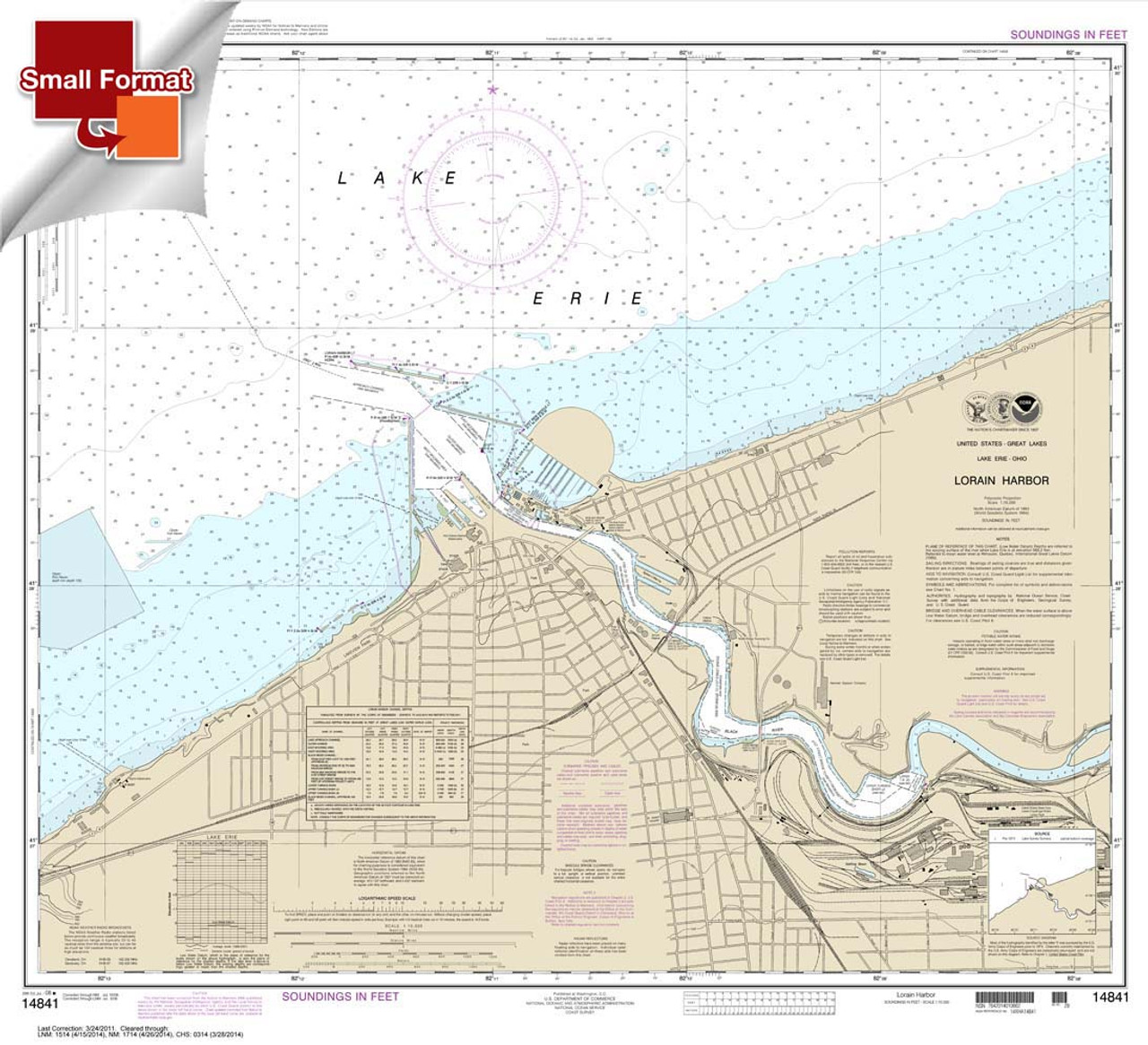 HISTORICAL SMALL FORMAT NOAA Chart 14841: Lorain Harbor