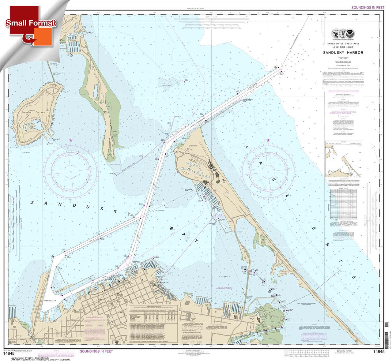 HISTORICAL SMALL FORMAT NOAA Chart 14845: Sandusky Harbor