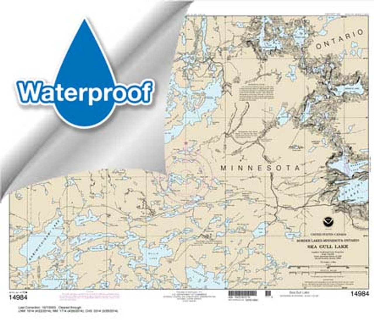 HISTORICAL Waterproof NOAA Chart 14984: Sea Gull Lake