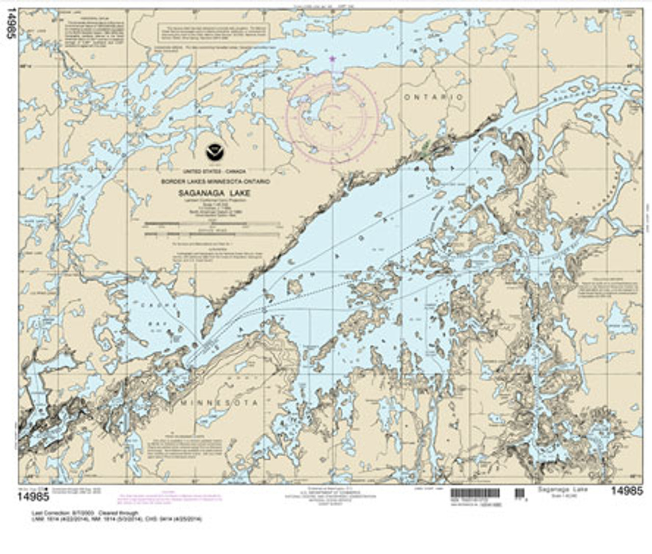 HISTORICAL NOAA Chart 14985: Saganaga Lake