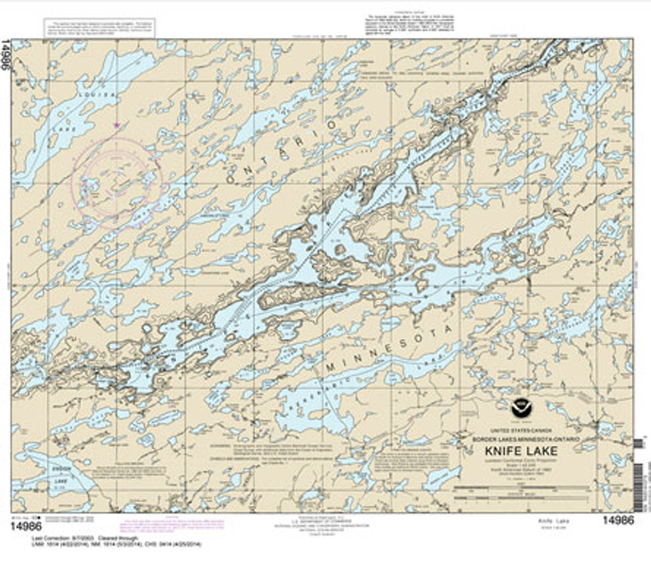 HISTORICAL NOAA Chart 14986: Knife Lake