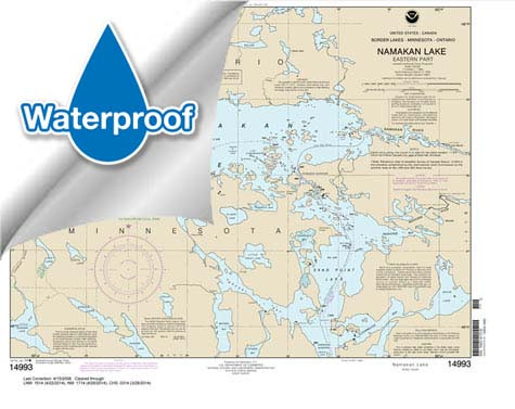 HISTORICAL Waterproof NOAA Chart 14993: Namakan Lake: Eastern Part