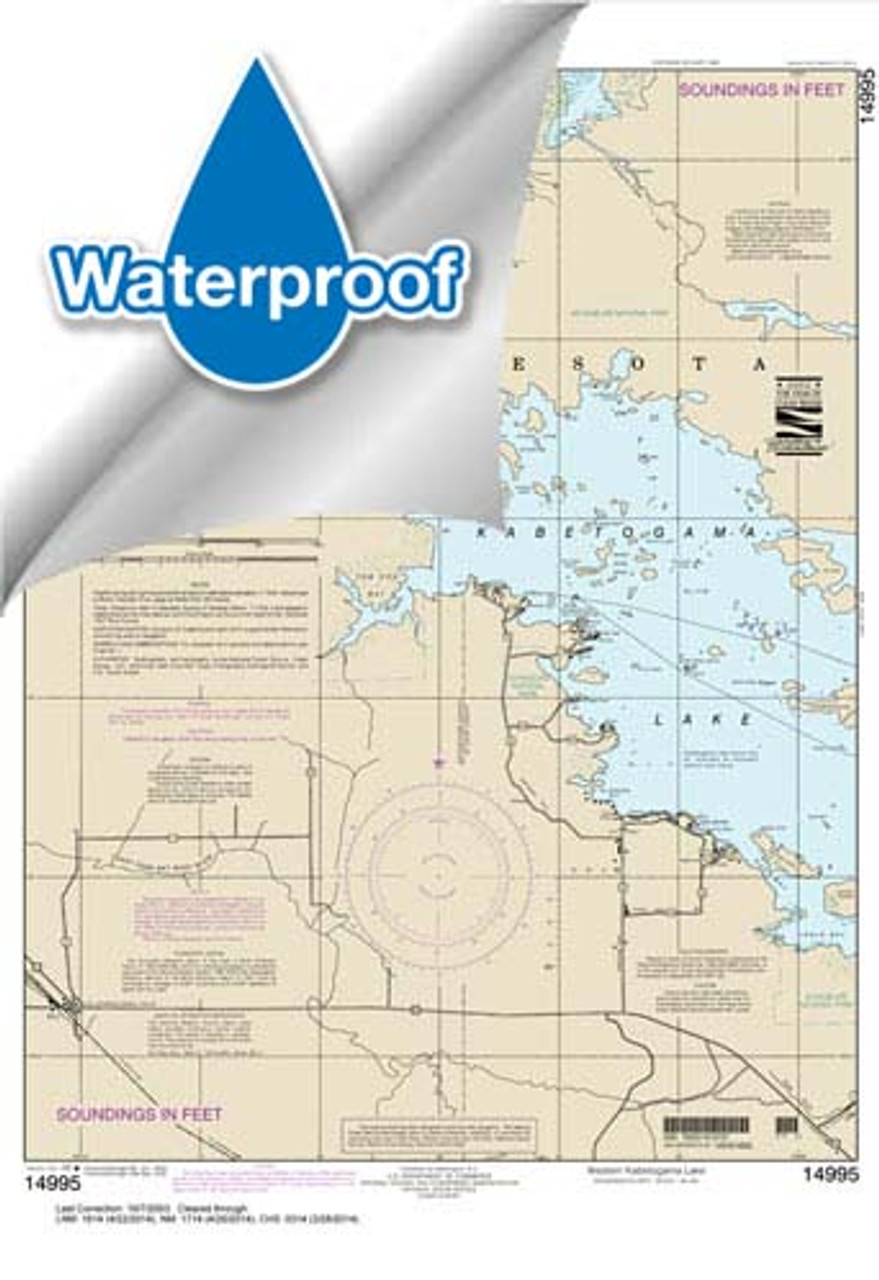 HISTORICALWaterproof NOAA Chart 14995: Western Kabetogama Lake