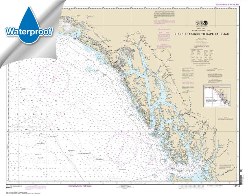 Waterproof NOAA Chart 16016: Dixon Entrance to Cape St. Elias