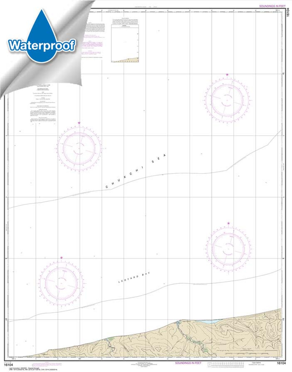 Waterproof HISTORICAL NOAA Chart 16104: Cape Sabine