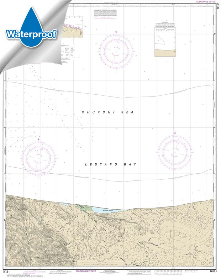 Waterproof HISTORICAL NOAA Chart 16121: East of Cape Lisburne