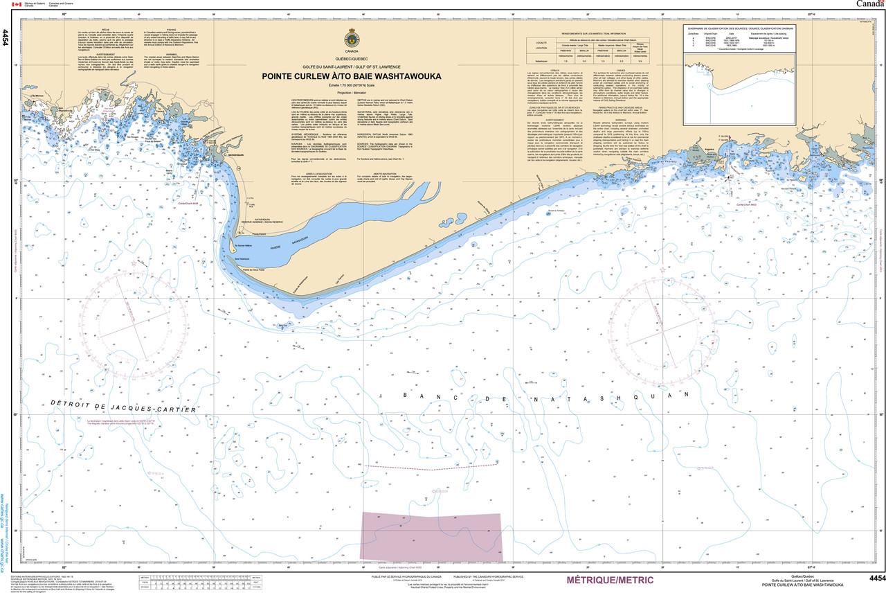CHS Chart 4455: Baie Washtawouka Ã /to Baie Piashti