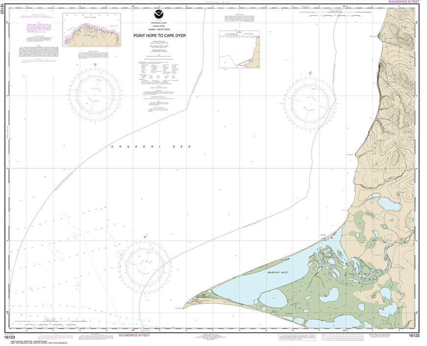 HISTORICAL NOAA Chart 16123: Point Hope to Cape Dyer