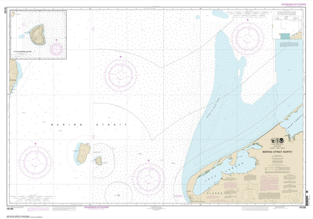 HISTORICAL NOAA Chart 16190: Bering Strait North;Little Diomede Island