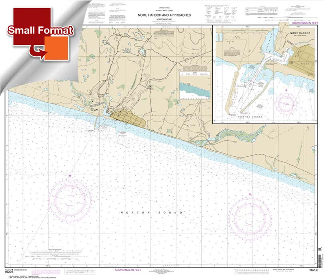 Small Format NOAA Chart 16206: Nome Hbr. and approaches: Norton Sound;Nome Harbor
