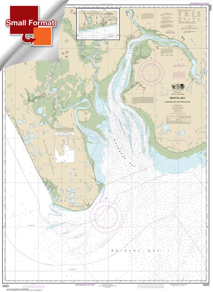 Small Format NOAA Chart 16322: Bristol Bay-Nushagak B and approaches