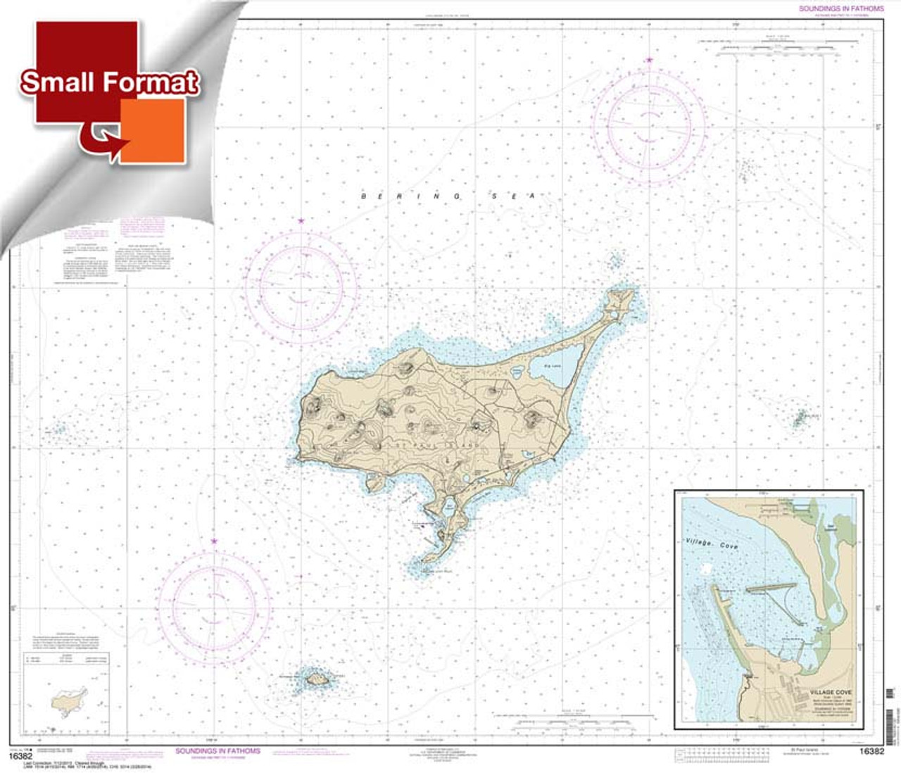 Small Format HISTORICAL NOAA Chart 16382: St. Paul Island: Pribilof Islands