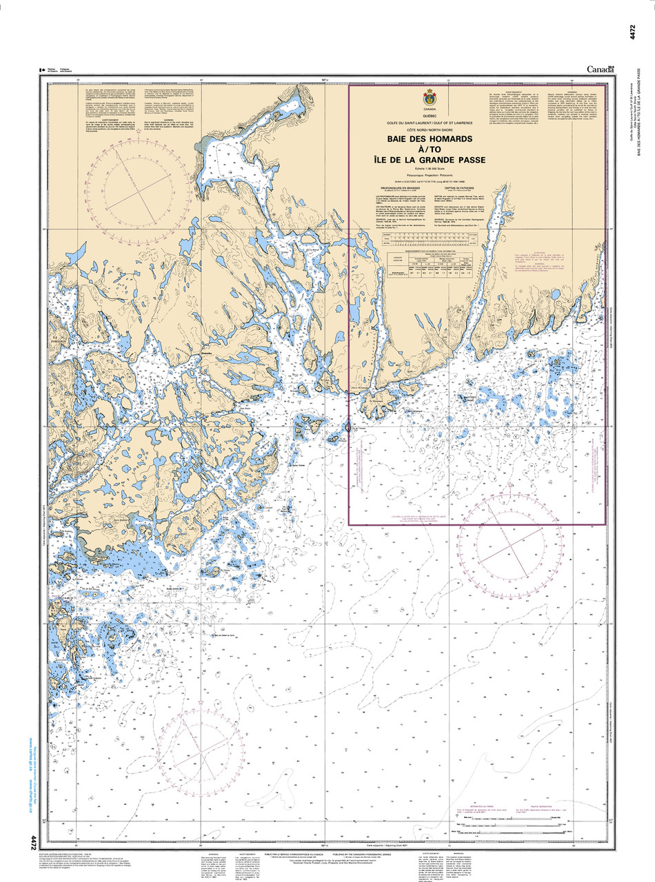 CHS Chart 4472: Baie des Homards Ã /to ÃŽle de la Grande Passe