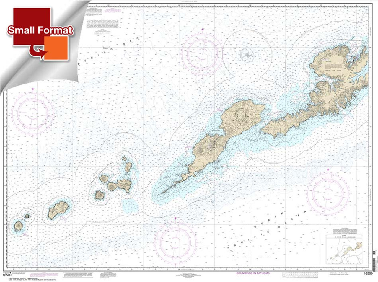 Small Format NOAA Chart 16500: Unalaska l. to Amukta l.