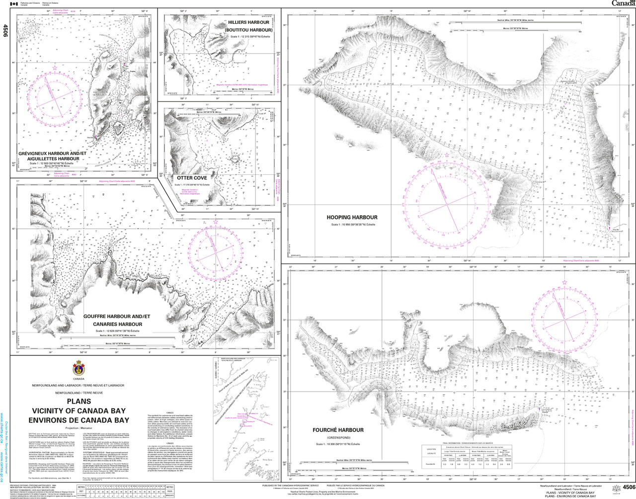 CHS Chart 4506: Plans - Vicinity of Canada Bay/Environs de Canada Bay