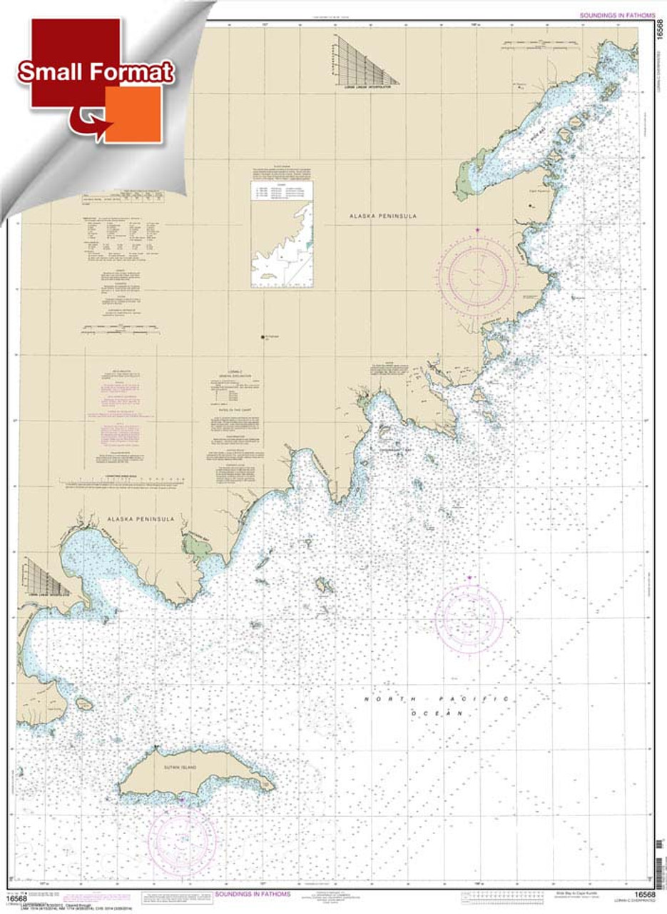 Small Format NOAA Chart 16568: Wide Bay to Cape Kumlik: Alaska Pen.