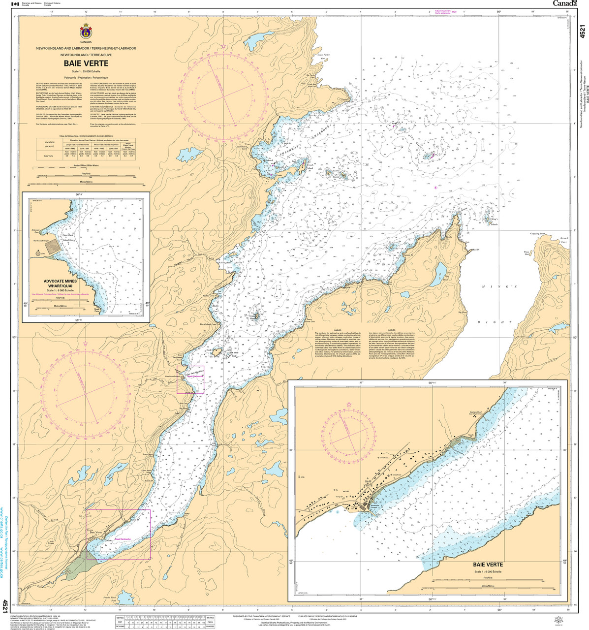 CHS Chart 4521: Baie Verte