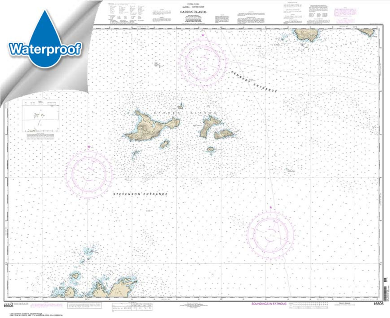 HISTORICAL WATERPROOF NOAA Chart 16606: Barren Islands