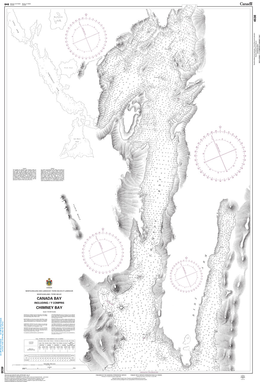 CHS Chart 4538: Canada Bay including / y compris Chimney Bay