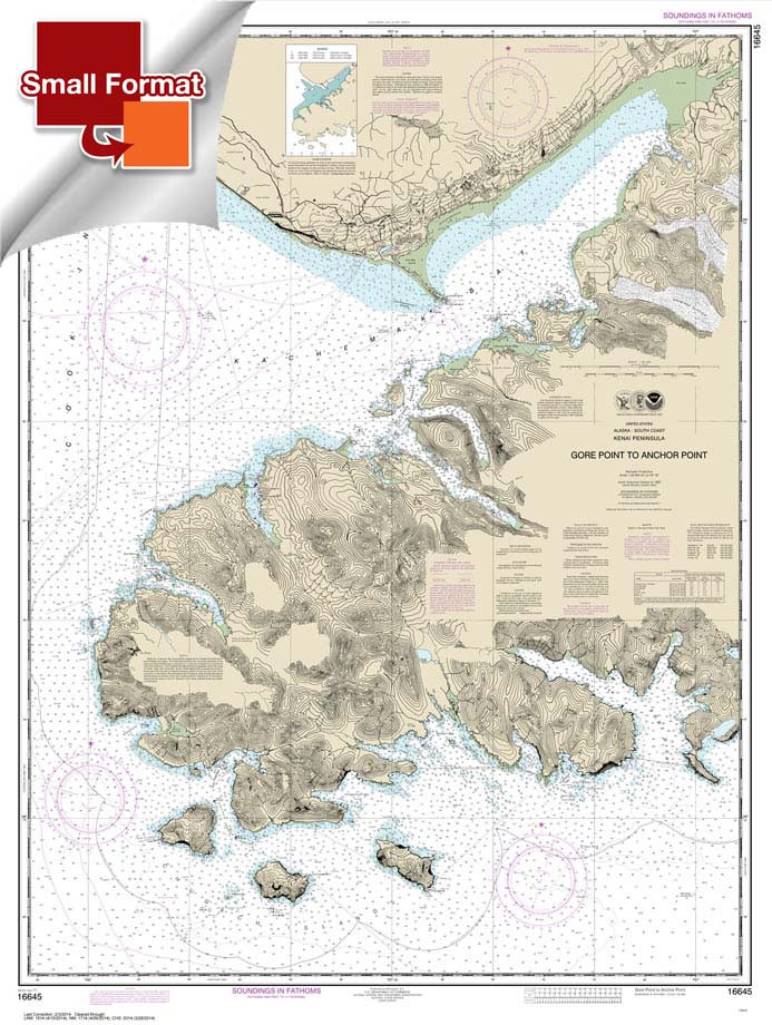 Small Format NOAA Chart 16645: Gore Point to Anchor Point