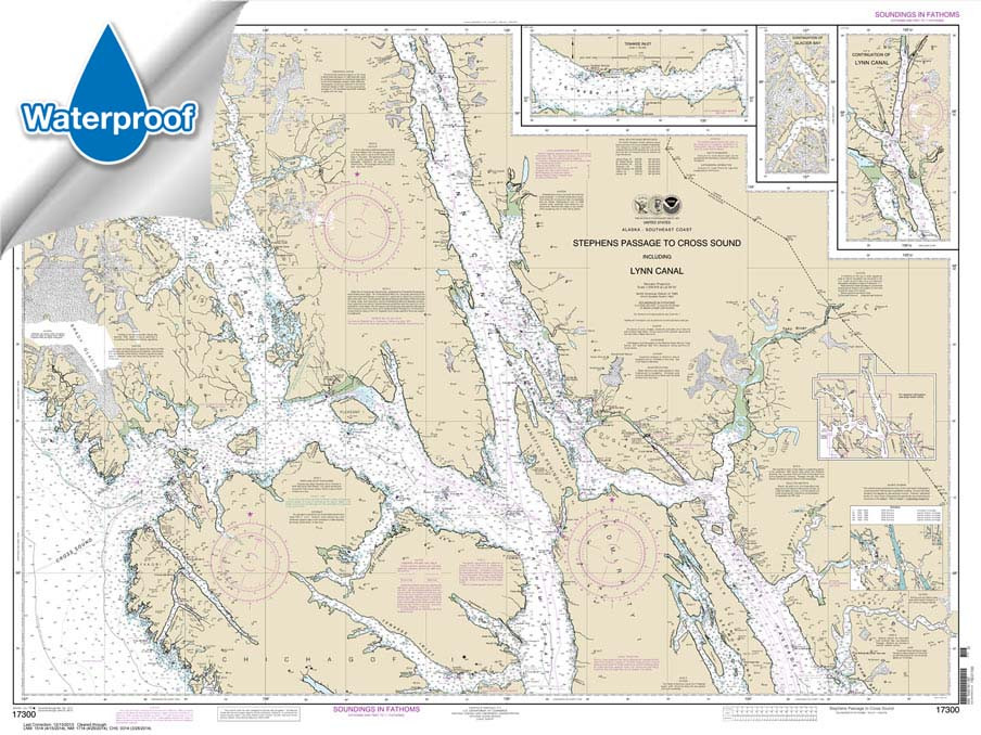 Waterproof NOAA Chart 17300: Stephens Passage to Cross Sound: including Lynn Canal